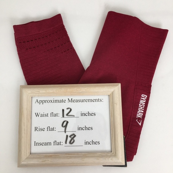 Gymshark Capri Seamless High Waist Dry Leggings Burgundy Cropped Workout Pants - Picture 13 of 13